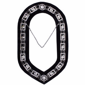Knights Templar - Masonic Chain Collar - Gold/Silver on Black + Free Case - Bricks Masons