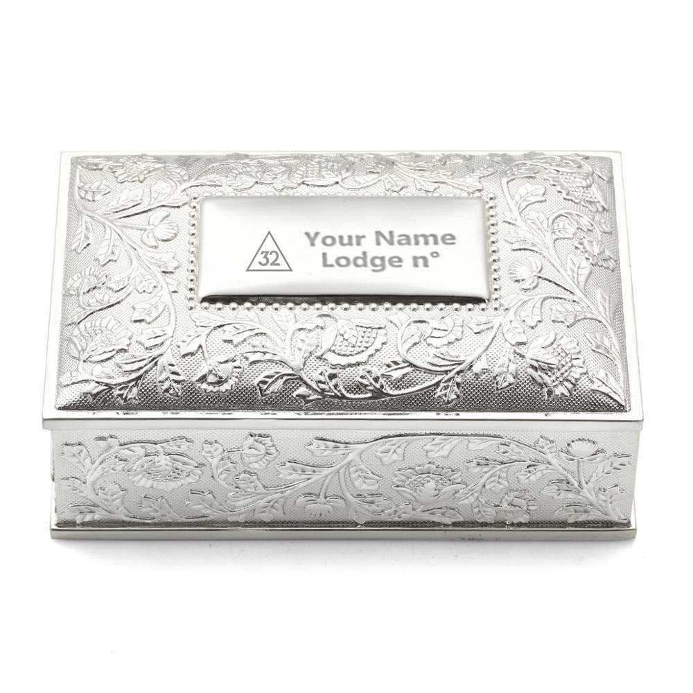 32nd Degree Scottish Rite Jewelry Box - Black Velvet Lining - Bricks Masons