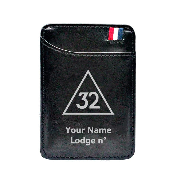 32nd Degree Scottish Rite Wallet - Black & Brown - Bricks Masons