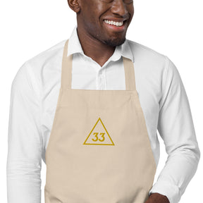 33rd Degree Scottish Rite Kitchen Apron - Various Organic Cotton Colors - Bricks Masons