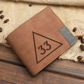33rd Degree Scottish Rite  Wallet - Leather Various Colors - Bricks Masons