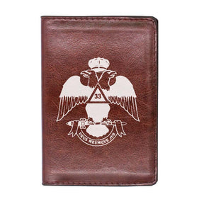 33rd Degree Scottish Rite Wallet - Wings Down Black & Brown - Bricks Masons