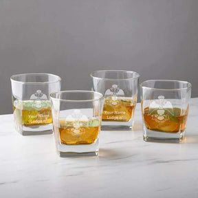 33rd Degree Scottish Rite Whiskey Glass - Wings Down 1 Piece - Bricks Masons