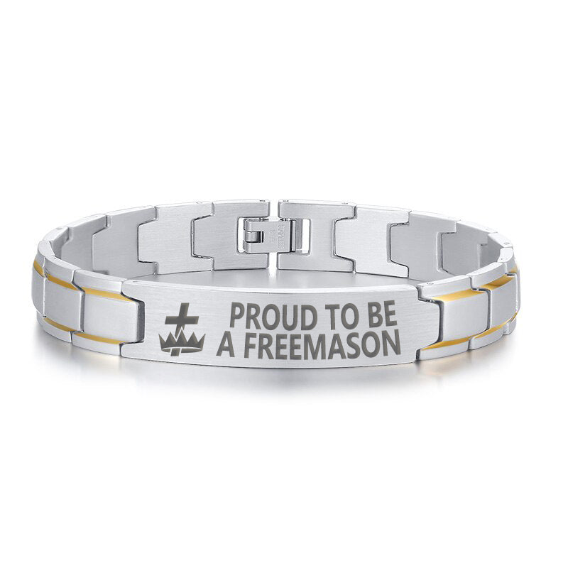 Knights Templar Commandery Bracelet - Stainless Steel - Bricks Masons