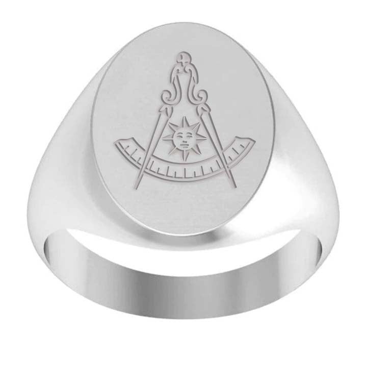 Past Master Blue Lodge California Regulation Ring - Sterling Silver - Bricks Masons