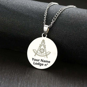 Past Master Blue Lodge California Regulation Necklace - Various Stainless Steel Colors - Bricks Masons