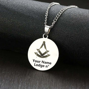 Past Master Blue Lodge Necklace - Various Stainless Steel Colors - Bricks Masons