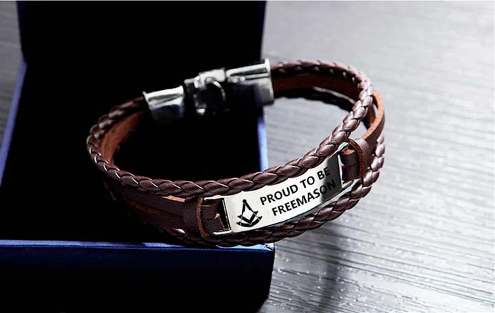 Past Master Blue Lodge Bracelet - Black & Brown - Bricks Masons