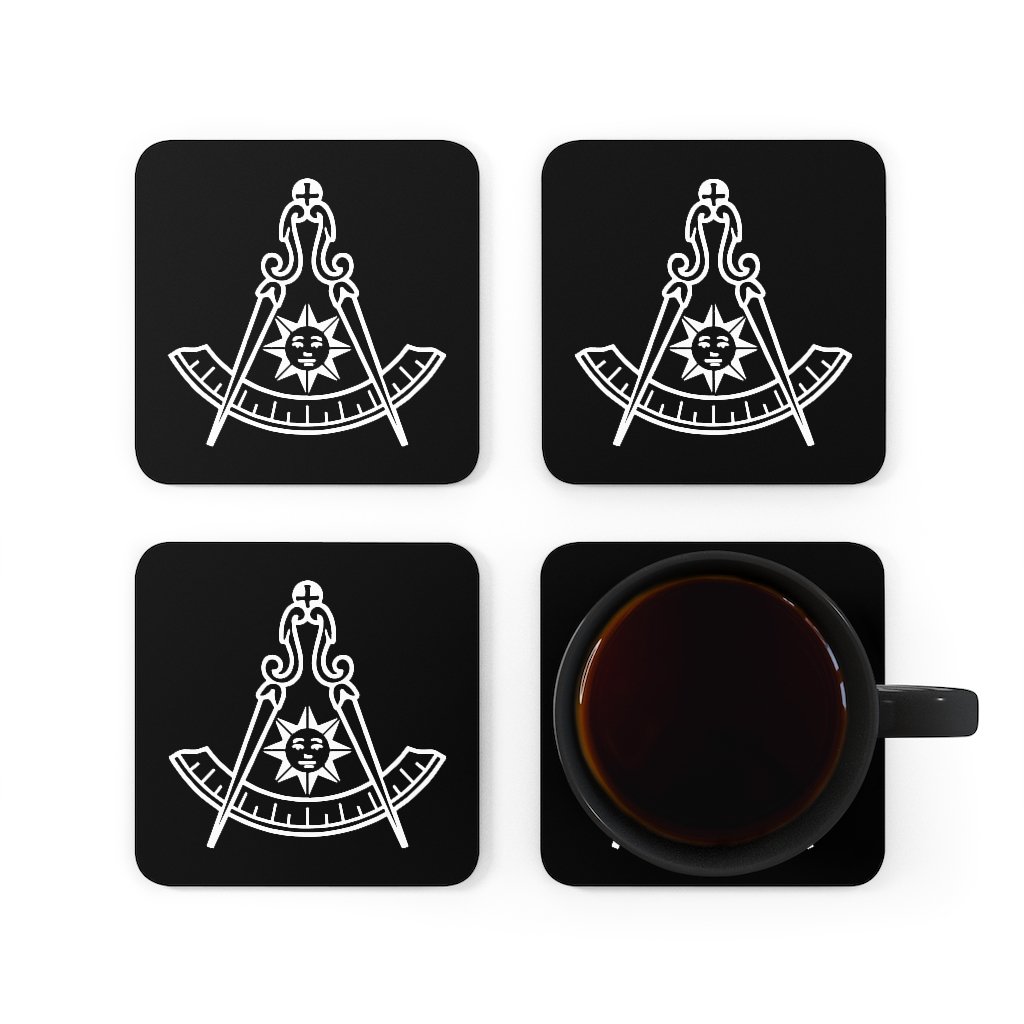 Past Master Blue Lodge California Regulation Coaster - White & Black - Bricks Masons