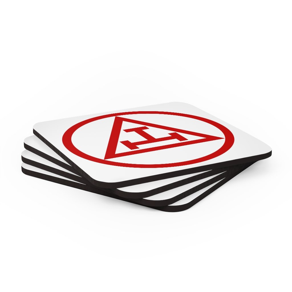 Royal Arch Chapter Coaster - White & Red - Bricks Masons