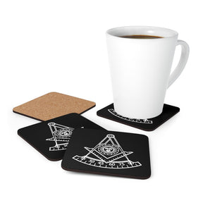 Past Master Blue Lodge California Regulation Coaster - Black & White - Bricks Masons