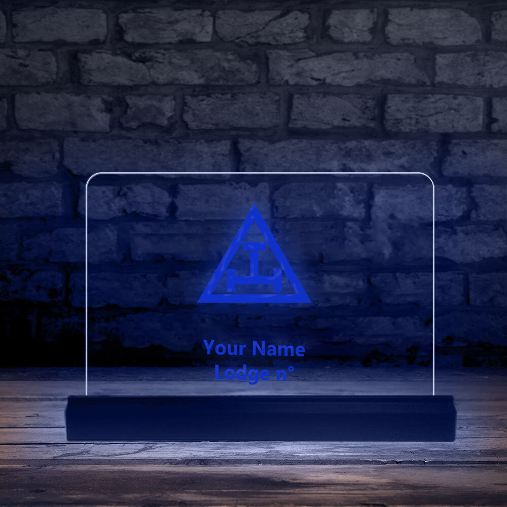 Royal Arch Chapter LED Sign - 3D Glowing light - Bricks Masons