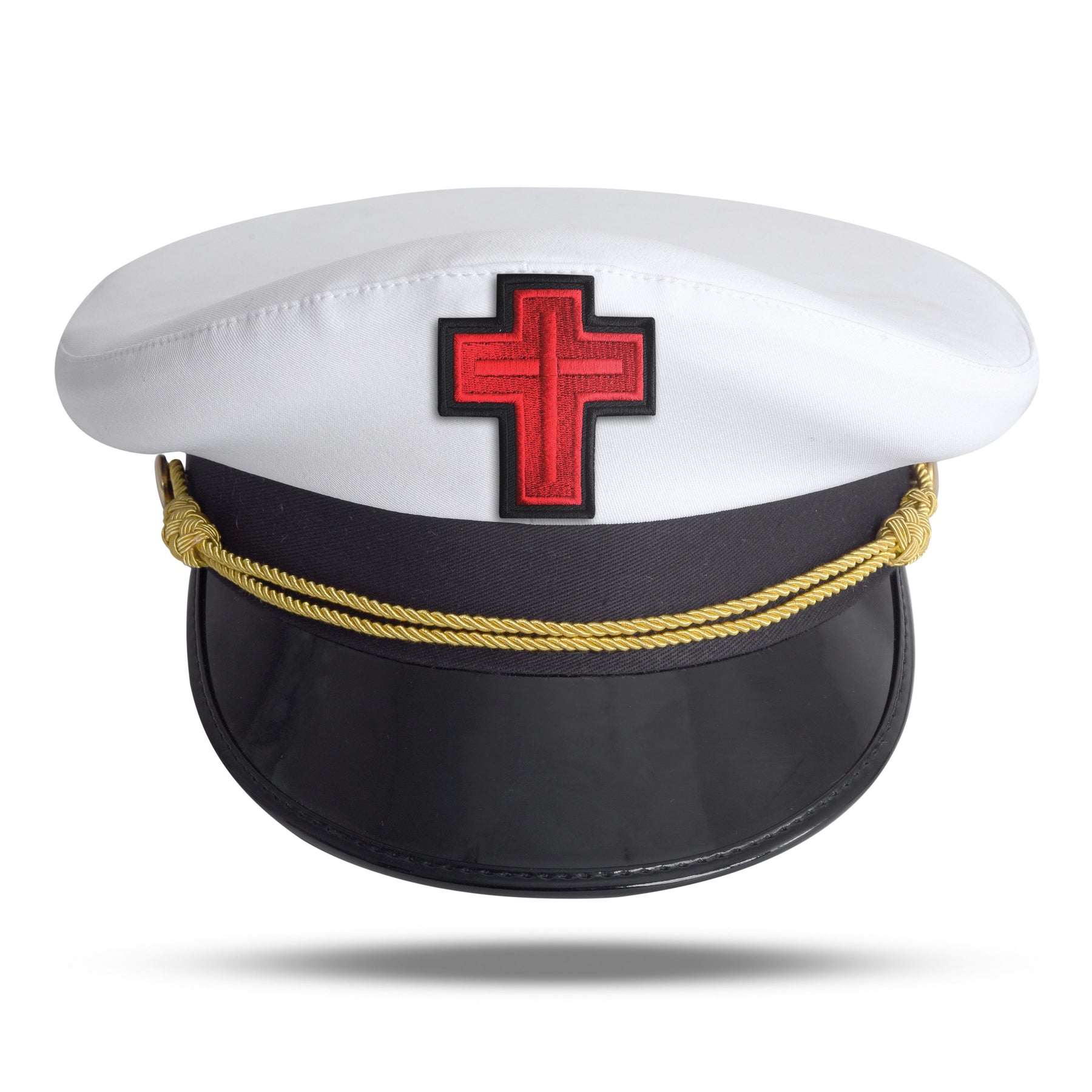 Sir Knight Knights Templar Commandery Fatigue Cap - Red Cross - Bricks Masons