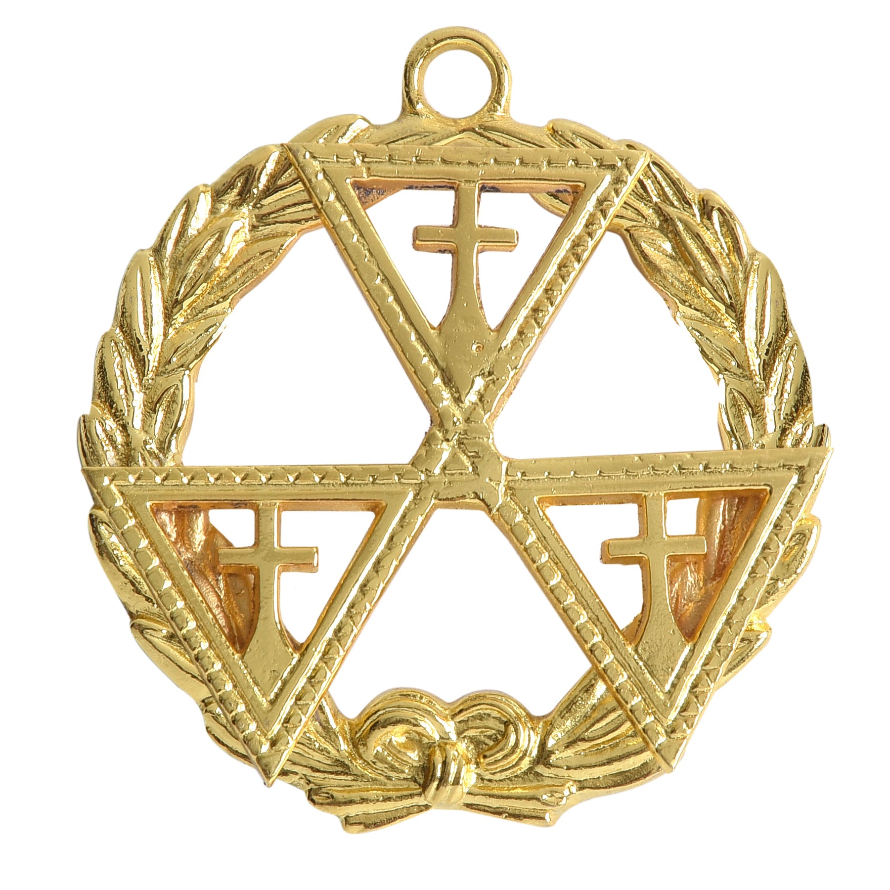 Grand Prelate Knights Templar Commandery Officer Collar Jewel - Gold Plated - Bricks Masons