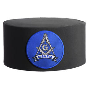 Master Mason Blue Lodge Crown Cap - Black With Blue Patch - Bricks Masons