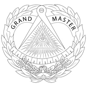 Grand Master Blue Lodge Ring - Silver Pipe With CZ Stone - Bricks Masons