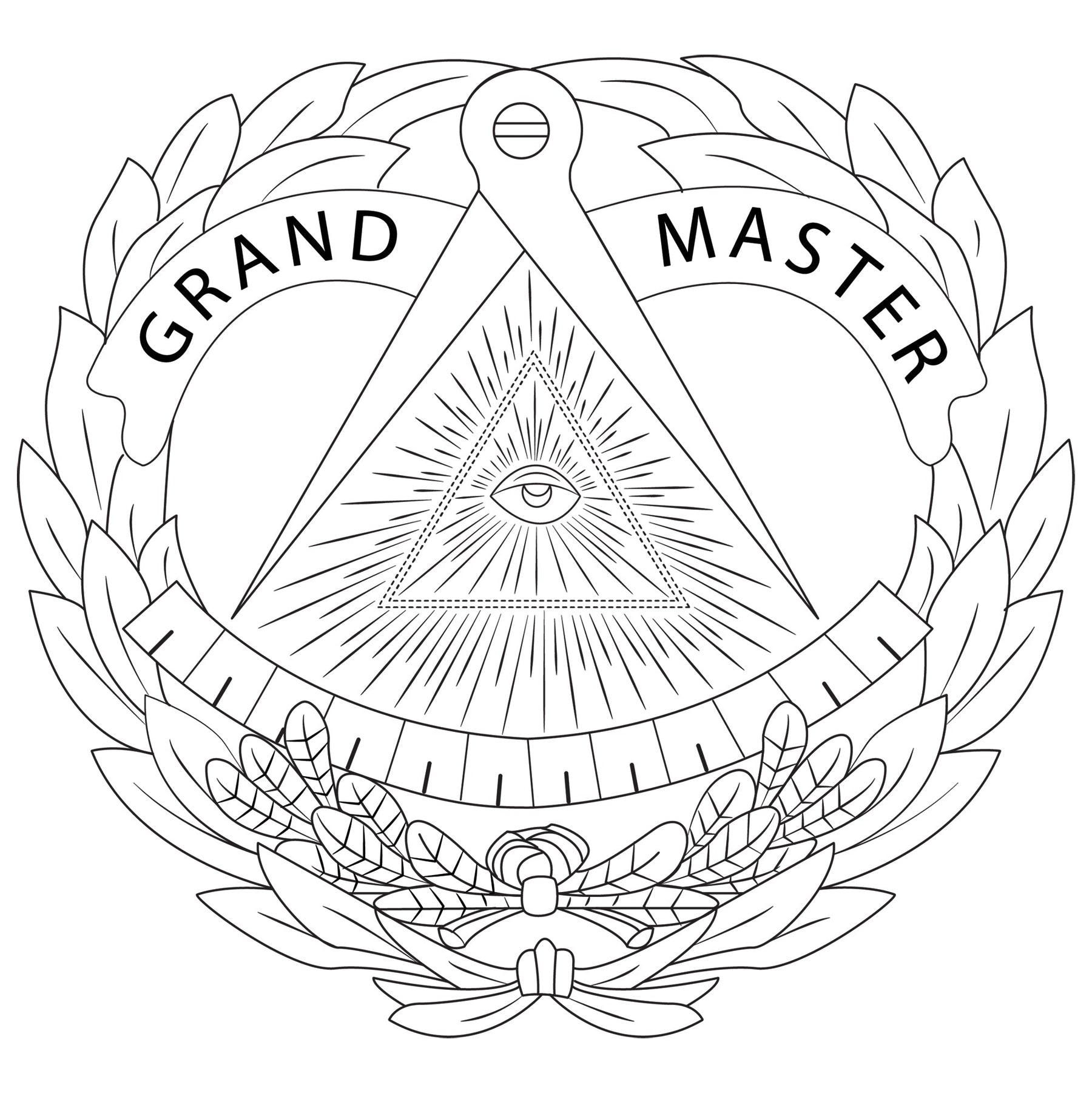 Grand Master Blue Lodge  Ring - Black Stone Color - Bricks Masons