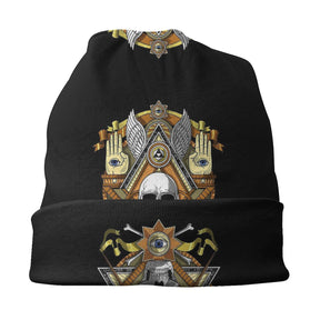 Master Mason Blue Lodge Beanie - Ski Skullies Hat - Bricks Masons