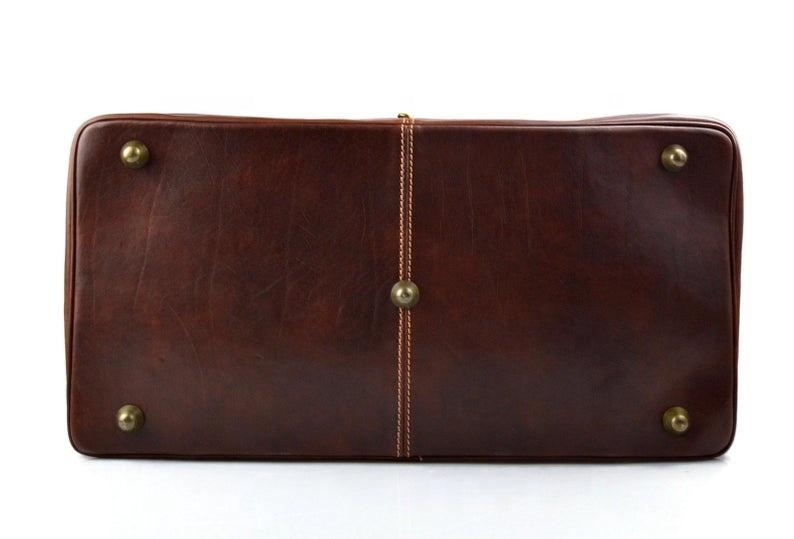 33rd Degree Scottish Rite Travel Bag - Genuine Light Brown Leather - Bricks Masons