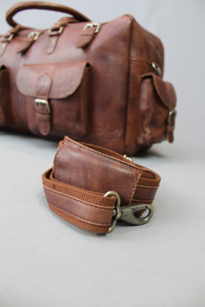 Council Travel Bag - Conker Brown Leather - Bricks Masons