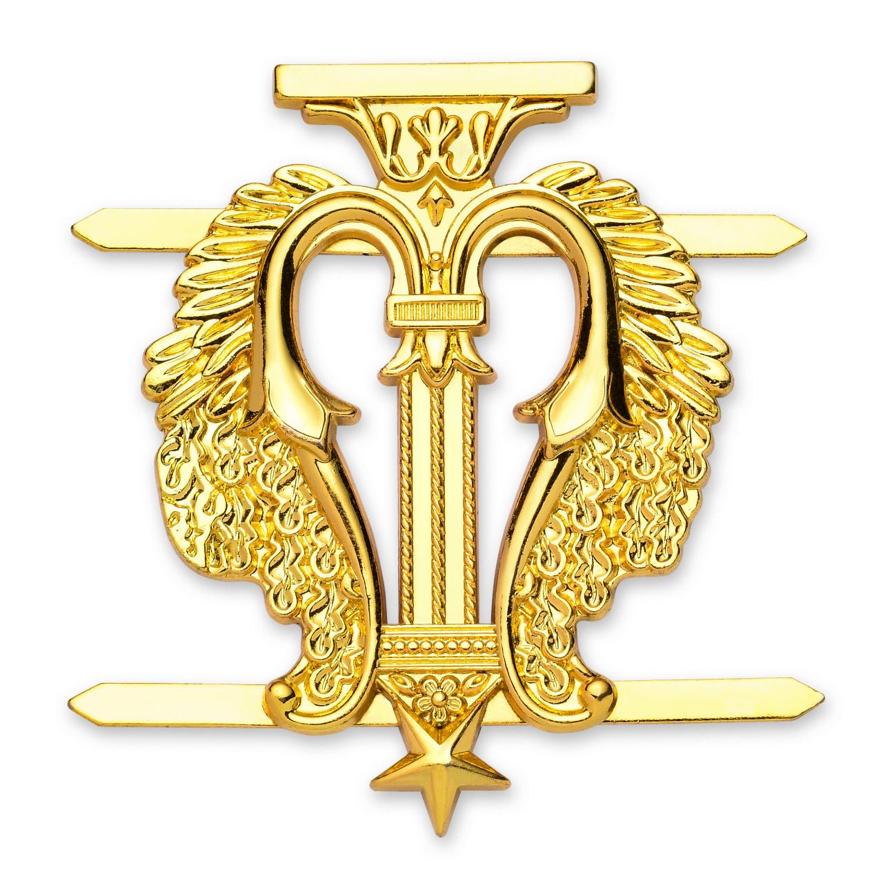Organist Blue Lodge Officer Collar Jewel - Gold Plated - Bricks Masons