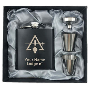 Council Flask -2 Shot Glasses & Funnel - Bricks Masons