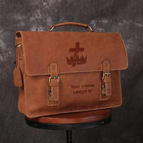 Knights Templar Briefcase - Handmade Leather - Bricks Masons
