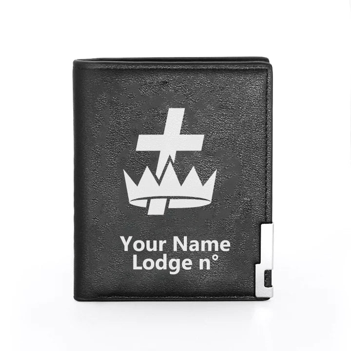 Knights Templar Commandery Wallet - Black & Brown - Bricks Masons