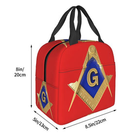 Master Mason Blue Lodge Lunch Bag - Thermal Insulated (Multiple Colors) - Bricks Masons