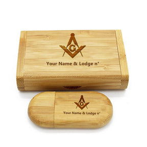 Master Mason Blue Lodge USB Flash Drives - Various Wood Colors - Bricks Masons