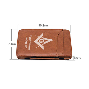 Master Mason Blue Lodge Wallet - Black & Brown - Bricks Masons