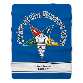 Custom Order of Eastern Star OES Super Soft Flannel Masonic Blanket - (Various Colors) - Bricks Masons