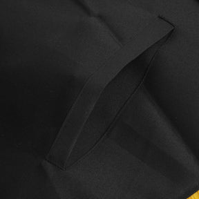 Past Commander Knights Templar Commandery Apron - Black With Gold Fringe - Bricks Masons