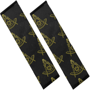 Past Master Blue Lodge California Regulation Seatbelt Cover - White & Gold - Bricks Masons