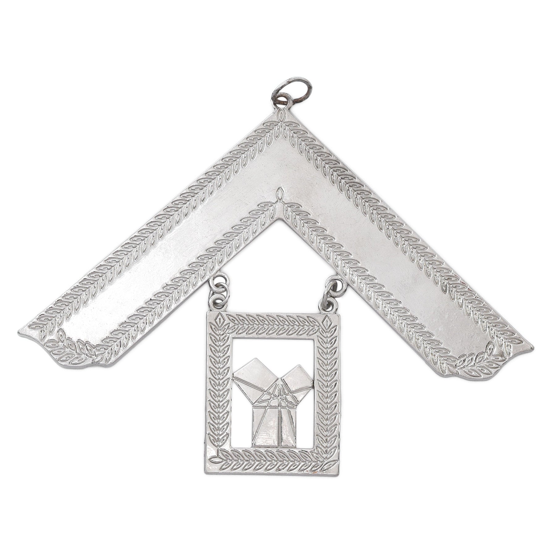 Past Master Craft English Regulation Collar Jewel - Silver Plated - Bricks Masons