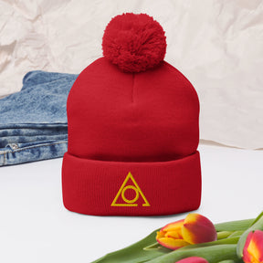 LOCOP Beanie - Pom Pom in Red for Christmas - Bricks Masons