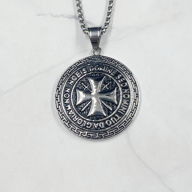Knights Templar Commandery Necklace - Iron Cross - Bricks Masons
