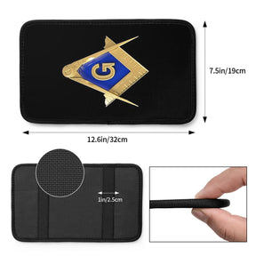 Master Mason Blue Lodge Car Armrest - Golden Square and Compass G - Bricks Masons