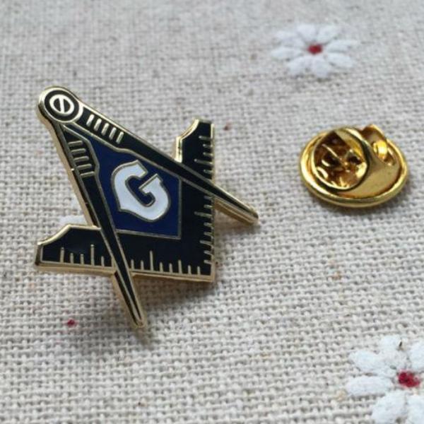 Compass and Square Blue Lodge Masonic Lapel Pin - Bricks Masons