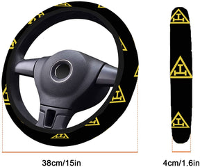 Royal Arch Chapter Steering Wheel Cover - White & Gold - Bricks Masons