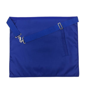 Senior Steward Blue Lodge Officer Apron - Royal Blue Wreath Embroidery - Bricks Masons