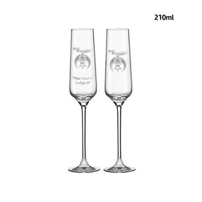 Shriners Champagne Flute - 2 Pieces Set - Bricks Masons