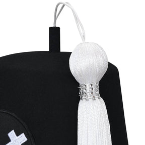 Knights Templar Fez Hat - Black Wool (Rhinestones option) - Bricks Masons