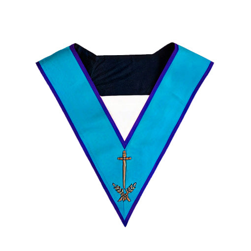 Tyler Memphis Misraim French Regulation Officer Collar - Hand Embroidery - Bricks Masons